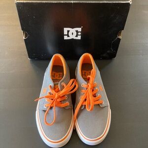 Boys DC Skate Shoes - Orange and Grey - Size 1Y - New in Box
